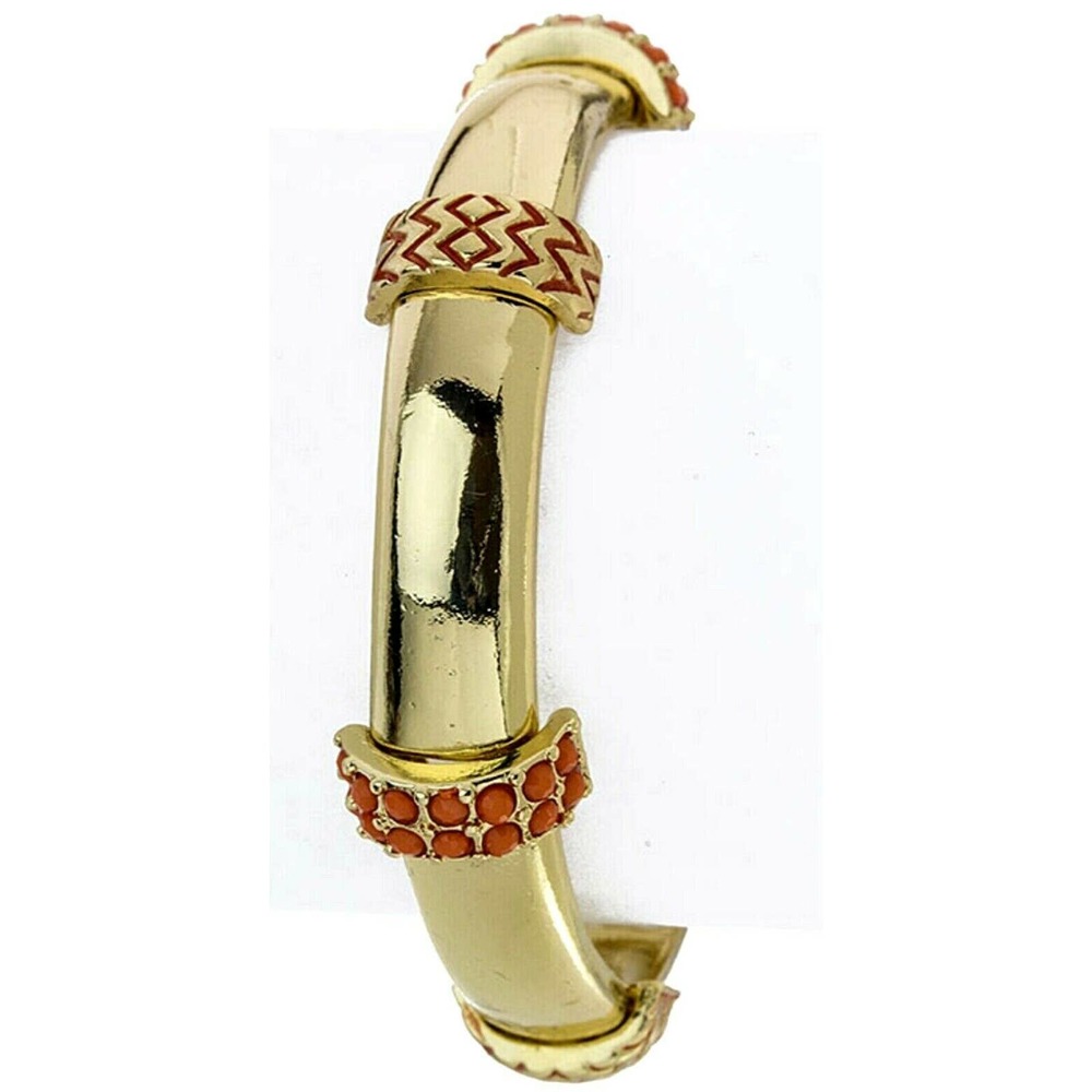 Gold Stretch Bracelet with Beaded Bars